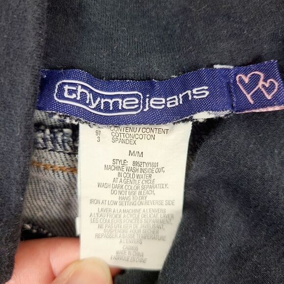 Thyme Maternity Cropped Denim Jeans Medium - Picture 12 of 16